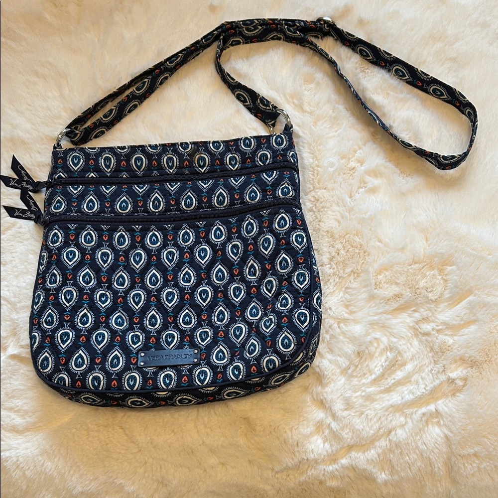 Vera Bradley Navy and White Patterned Crossbody Bag NWOT